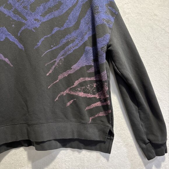 All Saints Ombre Stripes Lo Sweatshirt Women's Size Medium Gray Blue Pink Terry - Picture 5 of 14